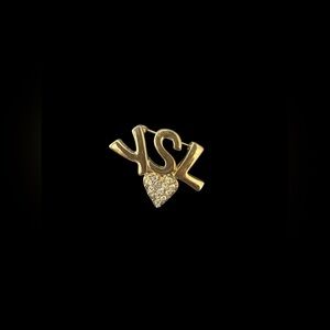 YVES SAINT LAURENT Logo Brooch